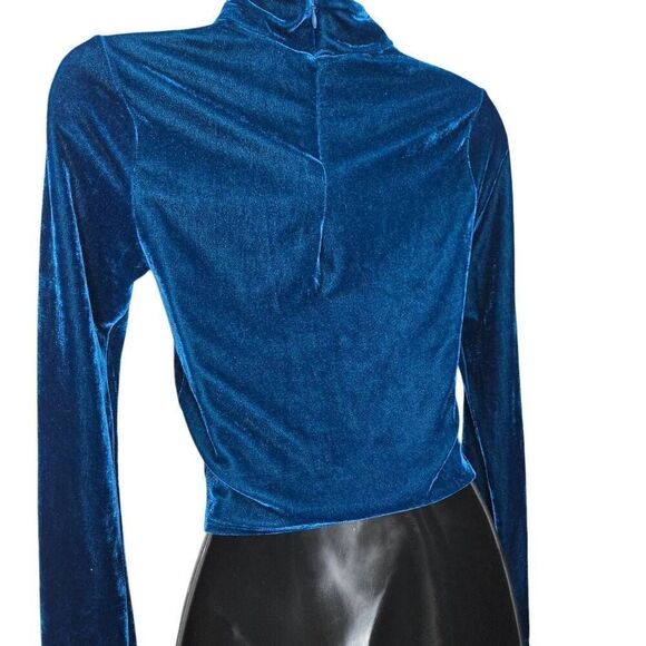 Privacy Please Crop Top Long Sleeve Velour Size Small Summer Cropped - Picture 5 of 8